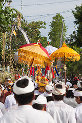 Image showing Bali, Indonesia - Feb 2, 2012 - Hari Raya Galungan and Umanis Galungan holiday fesival parade - the days to celebrate the victory of Goodness over evil, on February 2nd 2012 on Bali, Indonesia