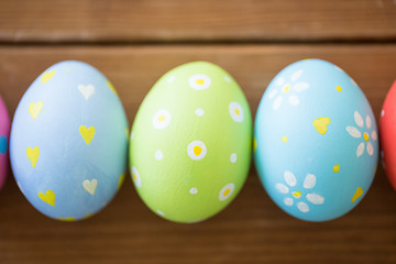 Image showing close up of colored easter eggs