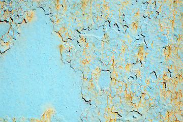 Image showing blue Dark rusty metal texture. Vintage effect.