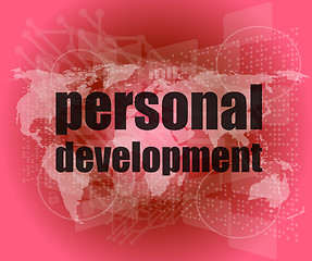 Image showing word personal development on digital screen 3d