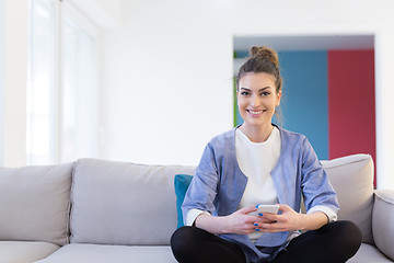 Image showing woman using mobile phone