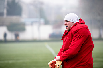 Image showing portrait of young American football player