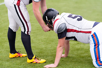 Image showing professional american football players training