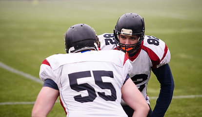 Image showing professional american football players training