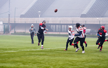 Image showing training match of professional american football players