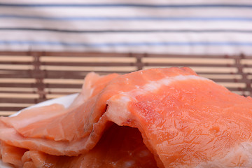 Image showing fresh salmon fillet close up