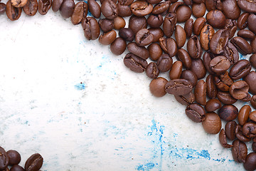 Image showing Roasted coffee bean close up. Food background