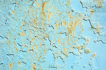 Image showing blue Dark rusty metal texture. Vintage effect.