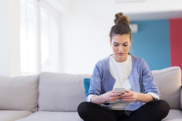 Image showing woman using mobile phone