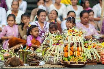 Image showing Bali, Indonesia - Feb 2, 2012 - Hari Raya Galungan and Umanis Galungan holiday fesival parade - the days to celebrate the victory of Goodness over evil, on February 2nd 2012 on Bali, Indonesia