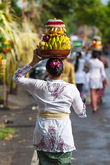 Image showing Bali, Indonesia - Feb 2, 2012 - Hari Raya Galungan and Umanis Galungan holiday fesival parade - the days to celebrate the victory of Goodness over evil, on February 2nd 2012 on Bali, Indonesia