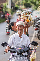 Image showing Bali, Indonesia - Feb 2, 2012 - Hari Raya Galungan and Umanis Galungan holiday fesival parade - the days to celebrate the victory of Goodness over evil, on February 2nd 2012 on Bali, Indonesia