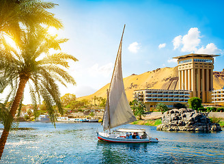 Image showing Sailboats on the Nile