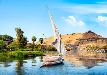 Image showing Sailboats on Nile