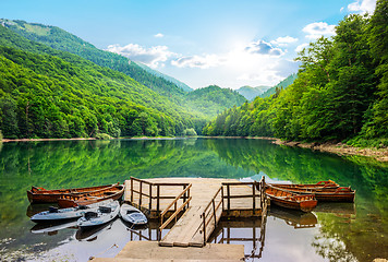 Image showing Boats on Biogradska Lake