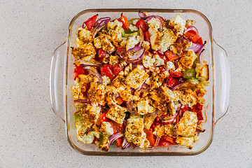 Image showing Baked vegetables with feta cheese