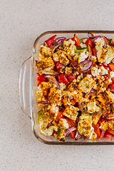 Image showing Baked vegetables with feta cheese