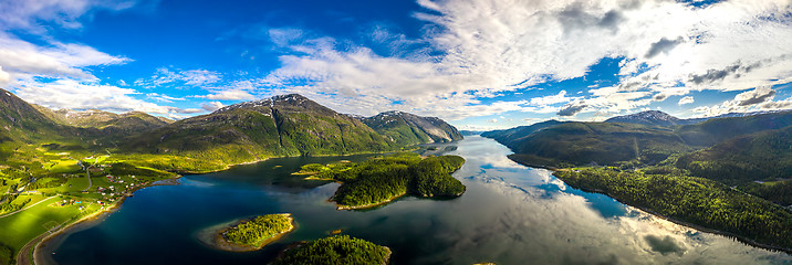 Image showing Panorama Beautiful Nature Norway.