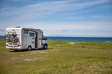 Image showing Family vacation travel RV, holiday trip in motorhome