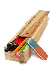 Image showing Wooden pencil box