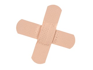 Image showing Adhesive band-aid cross on white