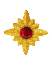 Image showing Gold Christmas star on white