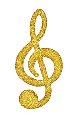 Image showing Gold G-clef on white
