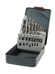 Image showing Set of taps and drill bits