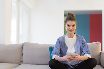 Image showing woman using mobile phone