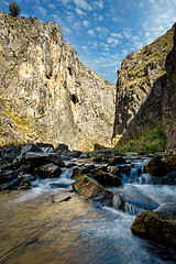 Image showing Creek flowing through beautiful gorge in Snowy Mountains