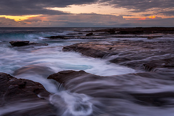 Image showing Early morning on the rocky coast of Coalcliff