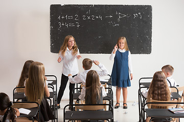 Image showing School children in classroom at lesson