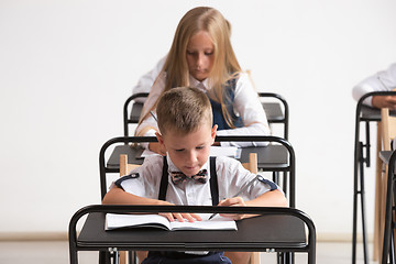 Image showing School children in classroom at lesson