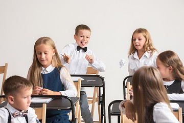 Image showing School children in classroom at lesson