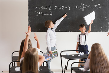 Image showing School children in classroom at lesson