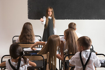 Image showing School children in classroom at lesson