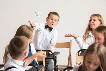 Image showing School children in classroom at lesson