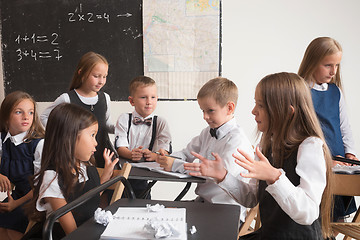 Image showing School children in classroom at lesson