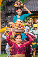 Image showing Bali, Indonesia - Feb 2, 2012 - Hari Raya Galungan and Umanis Galungan holiday fesival parade - the days to celebrate the victory of Goodness over evil, on February 2nd 2012 on Bali, Indonesia