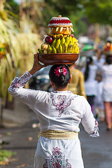 Image showing Bali, Indonesia - Feb 2, 2012 - Hari Raya Galungan and Umanis Galungan holiday fesival parade - the days to celebrate the victory of Goodness over evil, on February 2nd 2012 on Bali, Indonesia