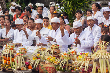 Image showing Bali, Indonesia - Feb 2, 2012 - Hari Raya Galungan and Umanis Galungan holiday fesival parade - the days to celebrate the victory of Goodness over evil, on February 2nd 2012 on Bali, Indonesia