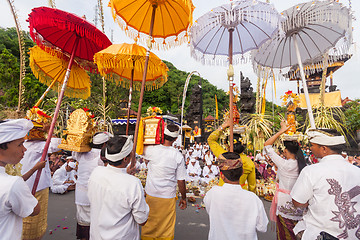 Image showing Bali, Indonesia - Feb 2, 2012 - Hari Raya Galungan and Umanis Galungan holiday fesival parade - the days to celebrate the victory of Goodness over evil, on February 2nd 2012 on Bali, Indonesia