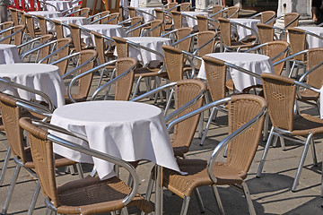 Image showing Empty Cafe Tables