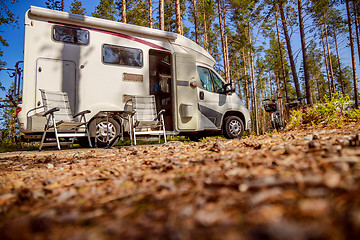 Image showing Family vacation travel RV, holiday trip in motorhome