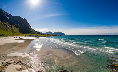 Image showing Lofoten archipelago islands beach