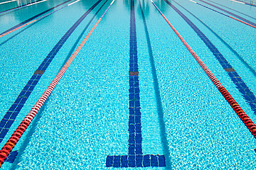 Image showing Olympic Swimming pool background on a bright Sunny day