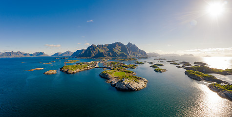Image showing Henningsvaer Lofoten is an archipelago in the county of Nordland