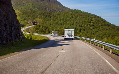 Image showing VR Caravan car travels on the highway.