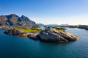 Image showing Henningsvaer Lofoten is an archipelago in the county of Nordland