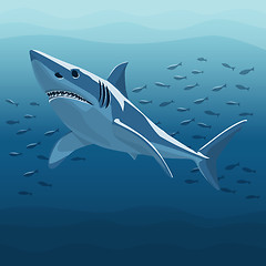 Image showing Vector Illustration Of White Shark
